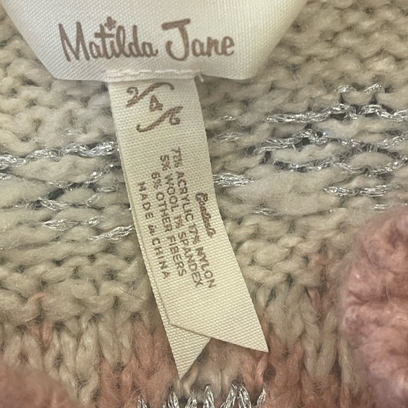 Matilda Jane Just Imagine Stephanie Open Front Knit Sweater Cardigan Size 4 - Picture 6 of 6